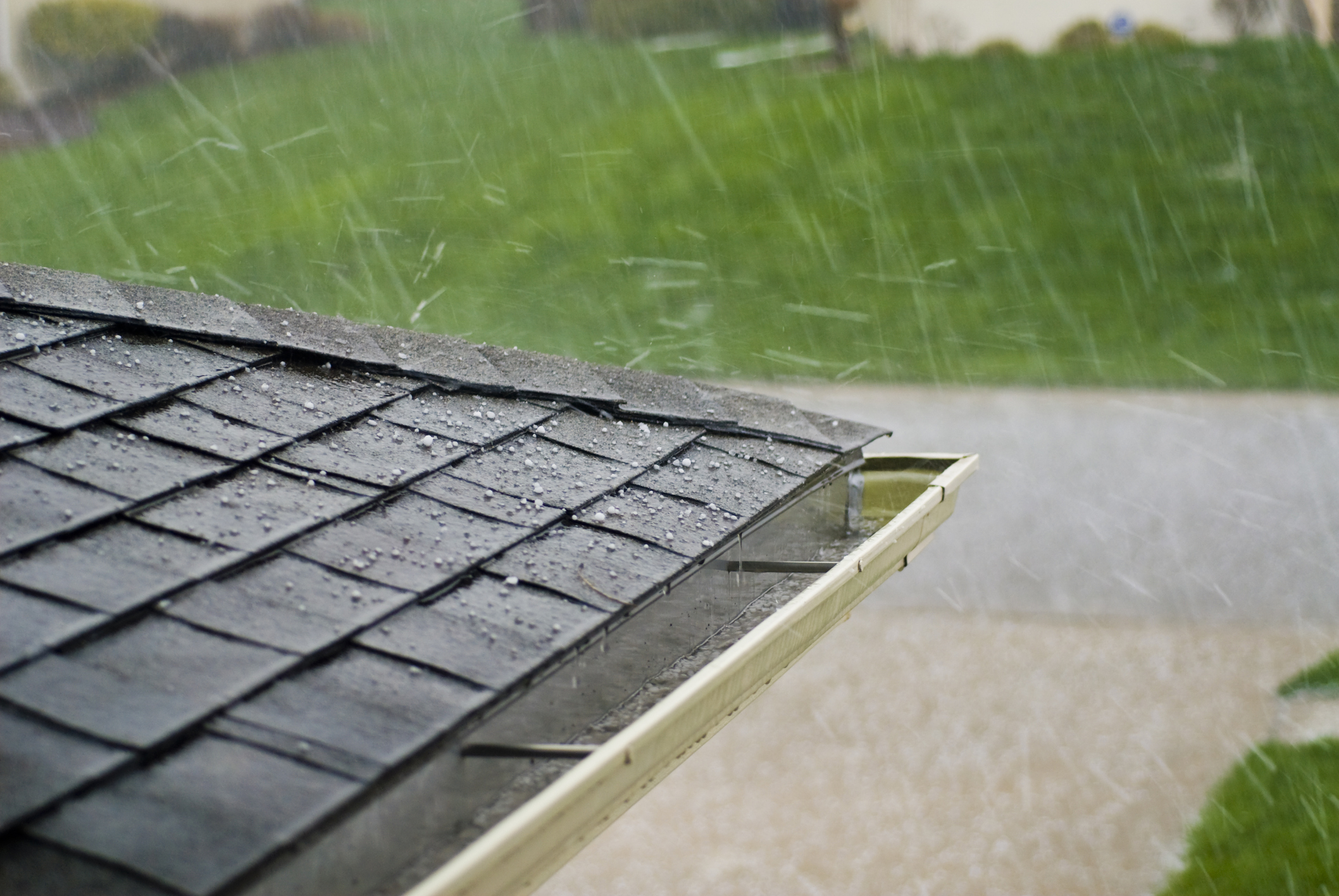 rain drops Hitting Roof During a Storm